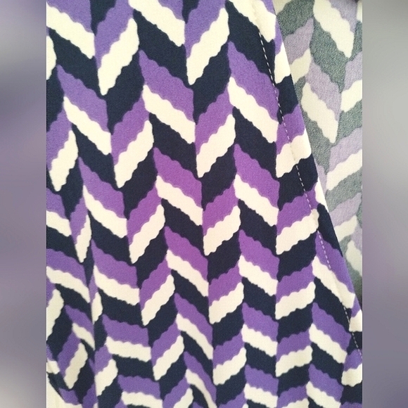 Purple and Navy Herringbone Print Belted Dress - Picture 7 of 16